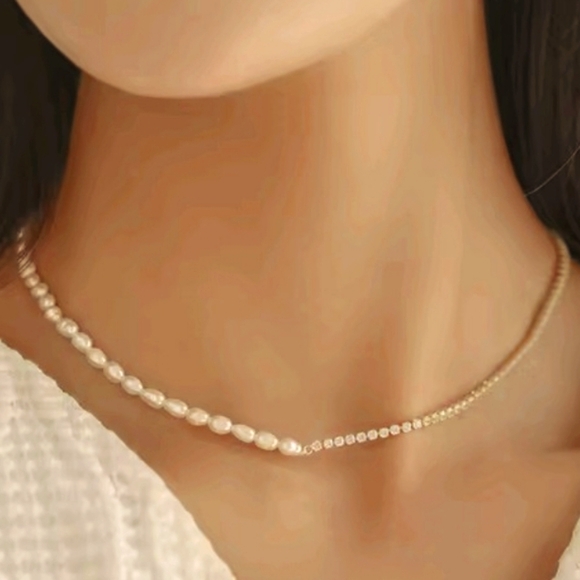 Nwt gold filled necklace with fresh water pearls real - Picture 4 of 4